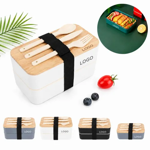 Natural Bamboo Meal Container with Secure Lid for Lunch