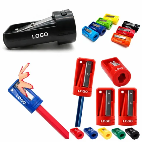 Compact Ergonomic Plastic Pencil Sharpener with Blade
