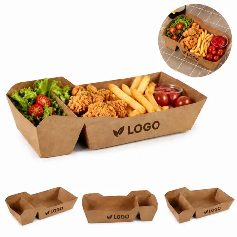 Double Compartment Snack Box with Secure Lid