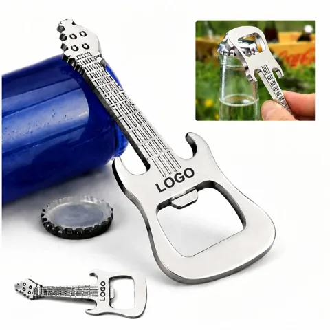 Metal Guitar-Shaped Bottle Opener