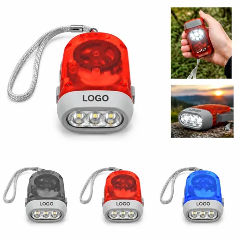 Emergency Hand Crank LED Flashlight Self-Powered