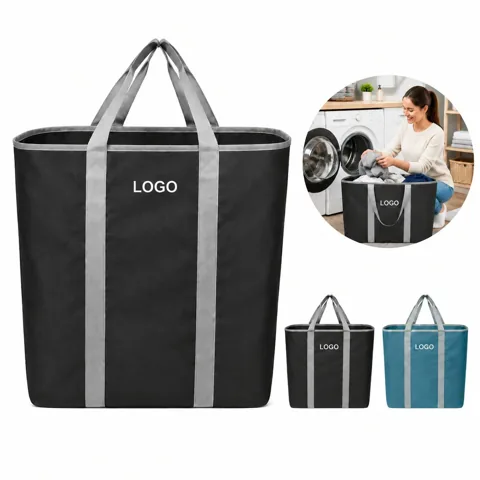 Foldable Nylon Laundry Hamper for Home Travel