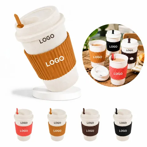 Eco-Friendly Wheat Straw Reusable Coffee Cup