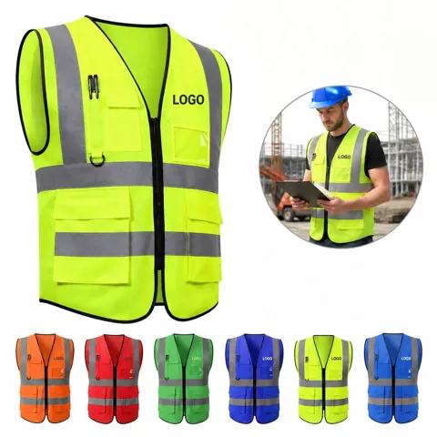 Reflective Safety Vest with Adjustable Fit for Night Work
