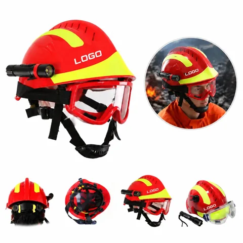 Firefighter Helmet with Integrated Eye Shield