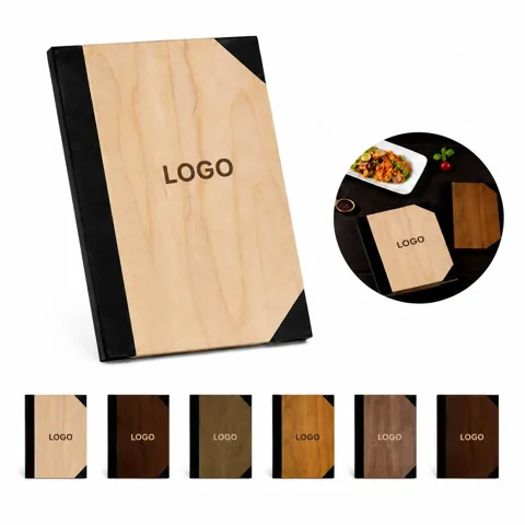 Wooden Two-Page Document Cover for Organized Storage