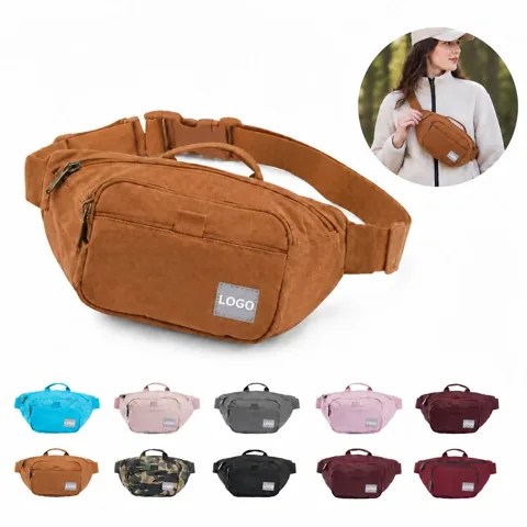 Compact Water-Resistant Oxford Waist Bag for Travel and