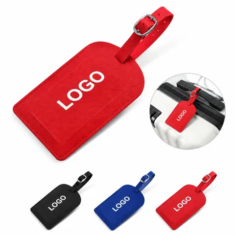 Durable Synthetic Leather Travel ID Name Tag with Secure
