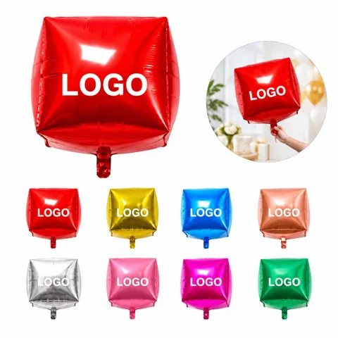 4D Metallic Foil Square Balloons for Party Decor