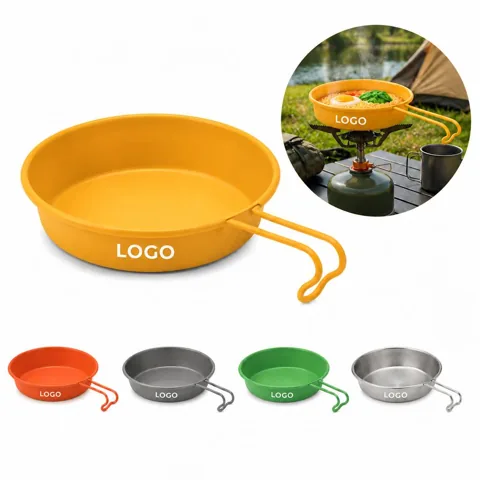 Compact Rust-Resistant Steel Dining Plate for Travel