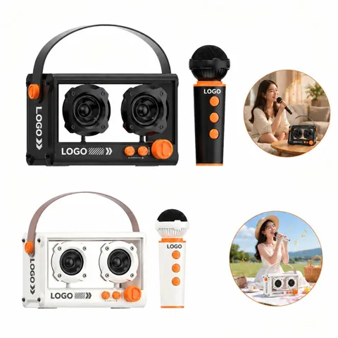 Vintage Bluetooth Speaker with Mic and Rechargeable Battery