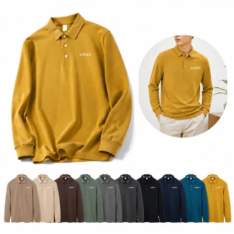 Men's Breathable Cotton Polo Shirt with Collar Short Sleeve