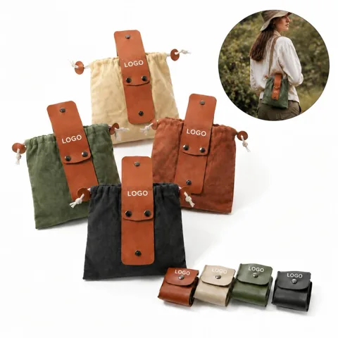 Canvas Foraging Bag with Adjustable Strap for Outdoor Use