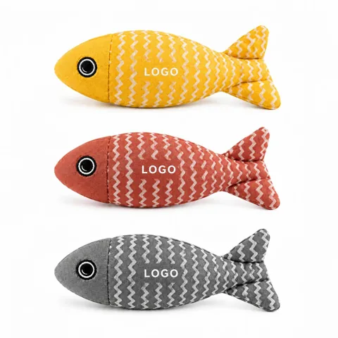Interactive Catnip Fish Plush Cat Chew Toy