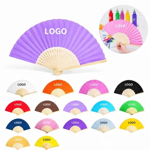 Blank White Paper Fan for DIY Painting and Crafts
