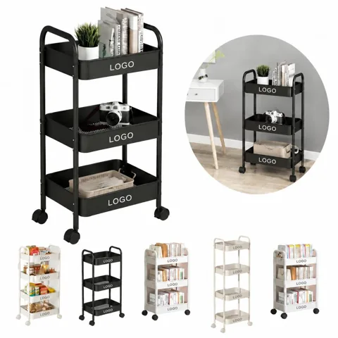 3-Tier Rolling Kitchen Storage Cart with Wheels