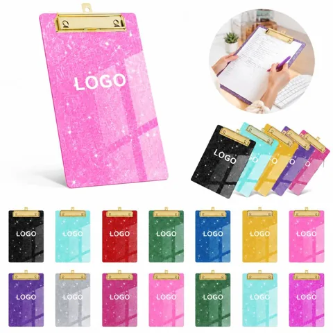 Glitter Acrylic Writing Board Clip with Dry-Erase Surface