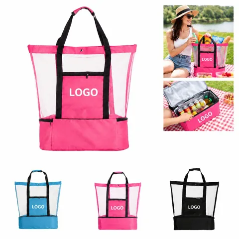 Double Layer Insulated Cooler Bag for Picnic and Camping