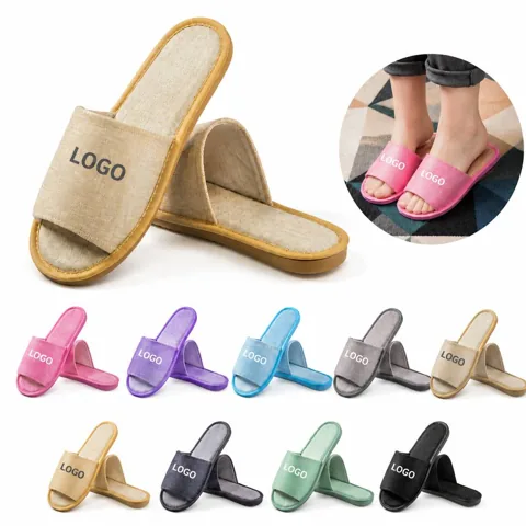Hotel Disposable Slippers Soft Cotton Linen Non-Slip Sole