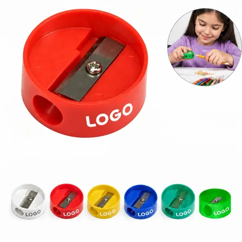 Dual-Hole Circular Pencil Sharpener with Shavings Container