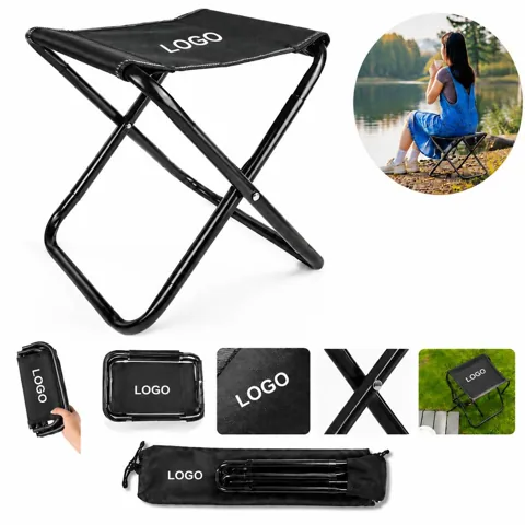 Portable Folding Camp Chair with Steel Frame for Outdoor