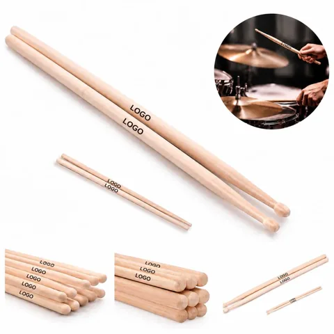 Maple Wood Drumsticks with Rounded Tip for Balanced Tone