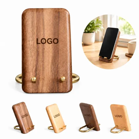 Natural Walnut Wood Smartphone Holder Stand