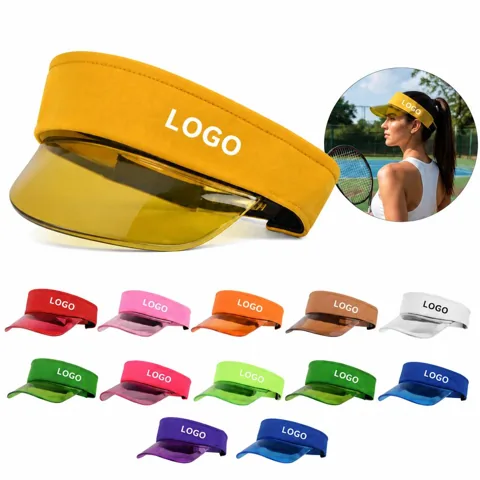 Clear PVC Sun Visor with Adjustable Strap UPF50