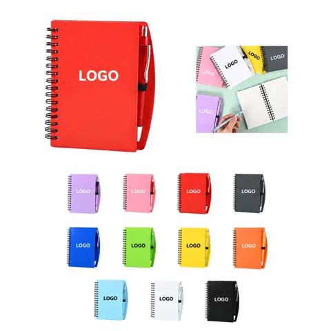 A6 Coil Notepad with Pen, PP-Coated Compact Writing Set