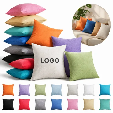 Textured Linen-Look Sofa Seat Cushion