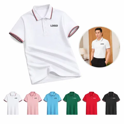 Classic Buttoned Placket Knit Polo for Corporate Wear