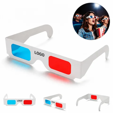 Red Blue Paper Frame 3D Stereo Glasses for Anaglyph Viewing