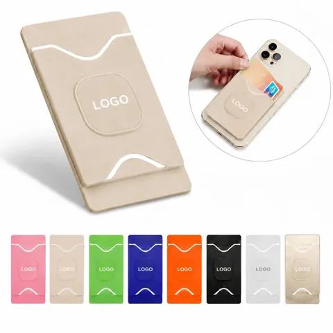 Compact Card Holder with Foldable Phone Stand