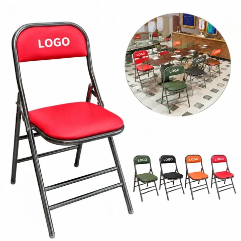 Portable Padded Folding Chair with Steel Frame