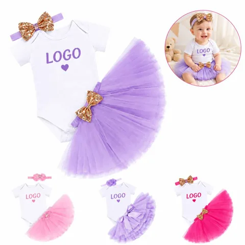 Princess Tulle Dress Photo Outfit Set for Baby Milestones