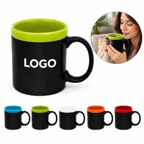 Dual-Tone Matte Ceramic Coffee Cups Set