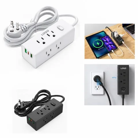 Multi-Outlet Power Strip with Wireless Charging