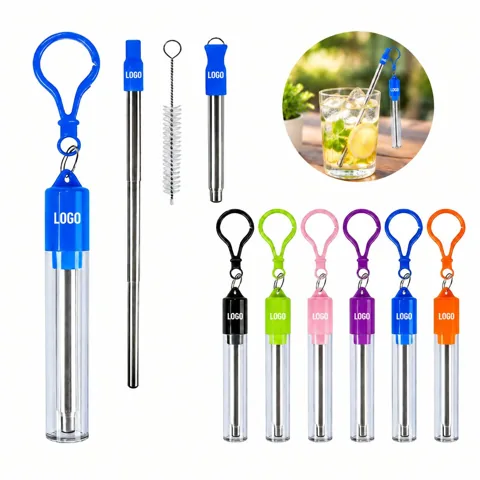 Eco-Friendly Stainless Steel Reusable Straw Kit with Brush