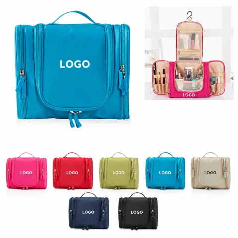 Double Compartment Travel Toiletry Bag with Hanging Loop