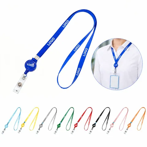 Retractable Badge Reel Lanyard with Metal Clip