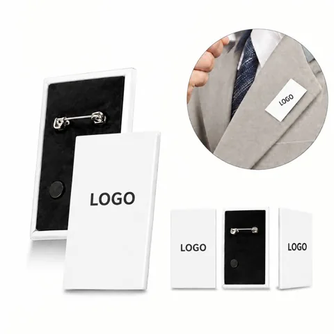 Custom Glossy Rectangular Metal Badge Pins