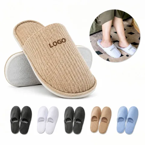 Plush Indoor House Slippers with Non-Slip Sole