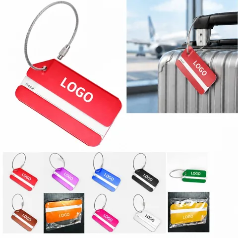 Durable Aluminum Luggage ID Tag with Clear Window