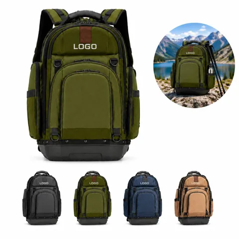 Water-Resistant Oxford Tool Backpack with Laptop Sleeve
