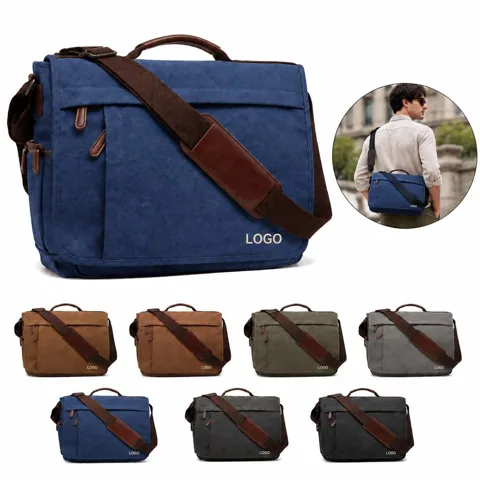 Retro Canvas Business Shoulder Bag for Commute