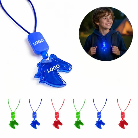 Lightweight Clear Acrylic Glow Pendant Necklace for