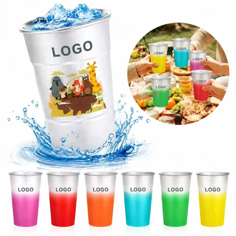 Color Changing Insulated Aluminum Cup for Cold Drinks