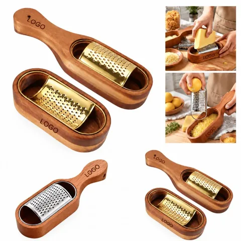 Cheese Grater with Wooden Handle and Storage Box
