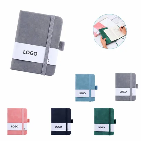 Faux Leather Office Notebook with Elastic Closure