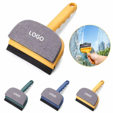 Dual-Action Glass Cleaning Wiper with Squeegee & Microfiber